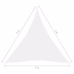 vidaXL Sunshade Sail Oxford Fabric Triangular 5x5x5 m White Sunscreen Canopy - Additional view 5