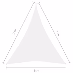 Sunshade Sail Oxford Fabric Triangular 5x7x7 m White - Additional view 5
