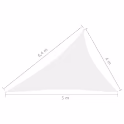 vidaXL Sunshade Sail Oxford Fabric Triangular 4x5x6.4 m White Sunscreen Canopy - Additional view 5
