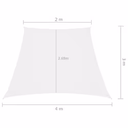 vidaXL Sunshade Sail Oxford Fabric Trapezium 2/4x3 m White Sunscreen Canopy - Additional view 5