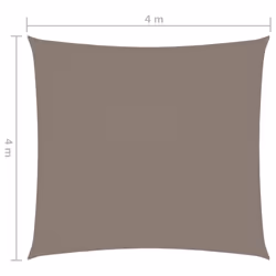 vidaXL Sunshade Sail Oxford Fabric Square 4x4 m Taupe Patio Shade Sunscreen - Additional view 5
