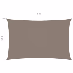 vidaXL Sunshade Sail Oxford Fabric Rectangular 4x7 m Taupe Patio Shade Canopy - Additional view 5