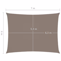 vidaXL Sunshade Sail Oxford Fabric Rectangular 6x7 m Taupe Patio Shade Canopy - Additional view 5