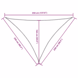 vidaXL Sunshade Sail Oxford Fabric Triangular Shade Sail Sunscreen Canopy - taupe, 2.5 x 2.5 x 3.5 m - Additional view 9