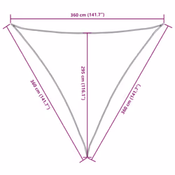 vidaXL Sunshade Sail Oxford Fabric Triangular Shade Sail Sunscreen Canopy - taupe, 3.6 x 3.6 x 3.6 m - Additional view 9