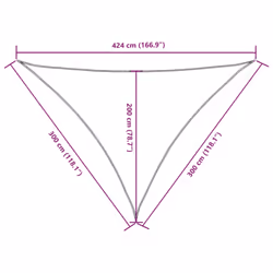 vidaXL Sunshade Sail Oxford Fabric Triangular Shade Sail Sunscreen Canopy - taupe, 3 x 3 x 4.24 m - Additional view 3