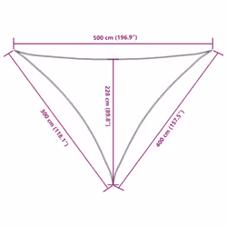 vidaXL Sunshade Sail Oxford Fabric Triangular Shade Sail Sunscreen Canopy - taupe, 3 x 4 x 5 m - Additional view 3