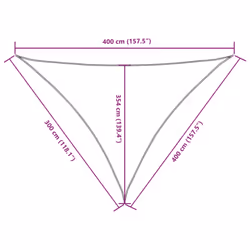 vidaXL Sunshade Sail Oxford Fabric Triangular Shade Sail Sunscreen Canopy - taupe, 3 x 4 x 4 m - Additional view 3