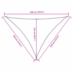 vidaXL Sunshade Sail Oxford Fabric Triangular Shade Sail Sunscreen Canopy - taupe, 3.5 x 3.5 x 4.9 m - Additional view 9