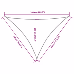 vidaXL Sunshade Sail Oxford Fabric Triangular Shade Sail Sunscreen Canopy - taupe, 4 x 4 x 5.8 m