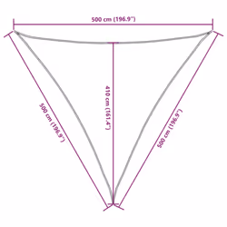 vidaXL Sunshade Sail Oxford Fabric Triangular Shade Sail Sunscreen Canopy - taupe, 5 x 5 x 5 m - Additional view 9