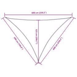 vidaXL Sunshade Sail Oxford Fabric Triangular Shade Sail Sunscreen Canopy - taupe, 5 x 6 x 6 m - Additional view 9