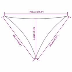 vidaXL Sunshade Sail Oxford Fabric Triangular Shade Sail Sunscreen Canopy - taupe, 5 x 7 x 7 m - Additional view 3