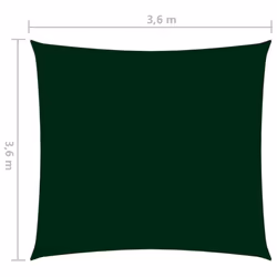 vidaXL Sunshade Sail Oxford Fabric Square 3.6x3.6 m Dark Green Shade Canopy - Additional view 5
