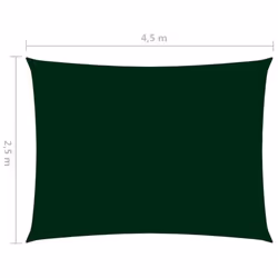 vidaXL Sunshade Sail Oxford Fabric Rectangular 2.5x4.5 m Dark Green Sunscreen - Additional view 5