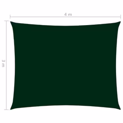 vidaXL Sunshade Sail Oxford Fabric Rectangular 3x4 m Dark Green Patio Shade - Additional view 5