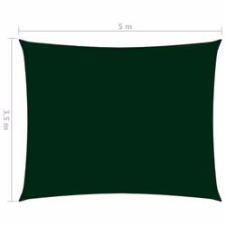 vidaXL Sunshade Sail Oxford Fabric Rectangular 3.5x5 m Dark Green Patio Shade - Additional view 5