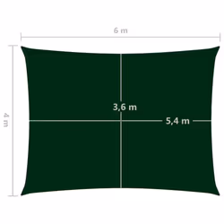 vidaXL Sunshade Sail Oxford Fabric Rectangular 4x6 m Dark Green Patio Shade - Additional view 5