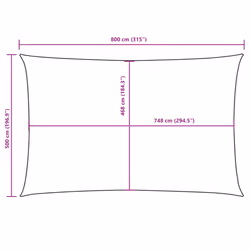 vidaXL Sunshade Sail Oxford Fabric Rectangular Patio Shade Sunscreen Canopy - dark green, 5 x 8 m - Additional view 3