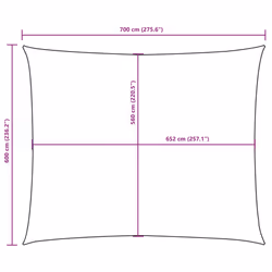 vidaXL Sunshade Sail Oxford Fabric Rectangular Patio Shade Sunscreen Canopy - dark green, 6 x 7 m - Additional view 3