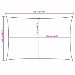 vidaXL Sunshade Sail Oxford Fabric Rectangular Patio Shade Sunscreen Canopy - blue, 2 x 4 m - Additional view 9