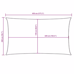 vidaXL Sunshade Sail Oxford Fabric Rectangular Patio Shade Sunscreen Canopy - blue, 2 x 4.5 m - Additional view 3
