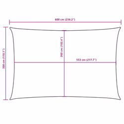 vidaXL Sunshade Sail Oxford Fabric Rectangular Patio Shade Sunscreen Canopy - blue, 3 x 6 m - Additional view 3