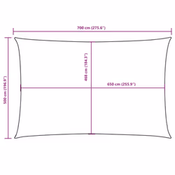 vidaXL Sunshade Sail Oxford Fabric Rectangular Patio Shade Sunscreen Canopy - blue, 5 x 7 m - Additional view 3