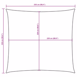 vidaXL Sunshade Sail Oxford Fabric Square Patio Sun Shade Sunscreen Canopy - yellow, 2.5 x 2.5 m - Additional view 9