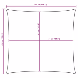 vidaXL Sunshade Sail Oxford Fabric Square Patio Sun Shade Sunscreen Canopy - yellow, 4.5 x 4.5 m