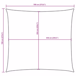 vidaXL Sunshade Sail Oxford Fabric Square Patio Sun Shade Sunscreen Canopy - yellow, 7 x 7 m - Additional view 9
