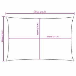 vidaXL Sunshade Sail Oxford Fabric Rectangular Patio Shade Sunscreen Canopy - yellow, 3 x 6 m