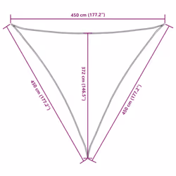 vidaXL Sunshade Sail Oxford Fabric Triangular Shade Sail Sunscreen Canopy - yellow, 4.5 x 4.5 x 4.5 m - Additional view 9