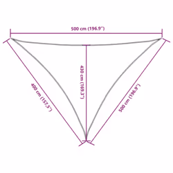 vidaXL Sunshade Sail Oxford Fabric Triangular Shade Sail Sunscreen Canopy - yellow, 4 x 5 x 5 m - Additional view 9