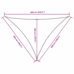 vidaXL Sunshade Sail Oxford Fabric Triangular Shade Sail Sunscreen Canopy - yellow, 5 x 5 x 6 m - Additional view 9