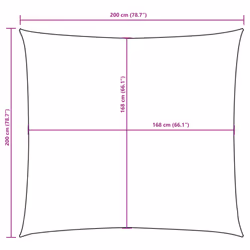vidaXL Sunshade Sail Oxford Fabric Square Patio Sun Shade Sunscreen Canopy - red, 2 x 2 m
