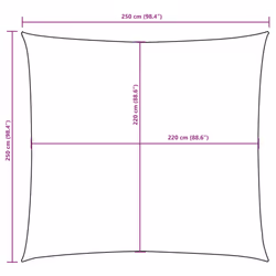 vidaXL Sunshade Sail Oxford Fabric Square Patio Sun Shade Sunscreen Canopy - red, 2.5 x 2.5 m