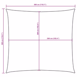 vidaXL Sunshade Sail Oxford Fabric Square Patio Sun Shade Sunscreen Canopy - red, 3 x 3 m