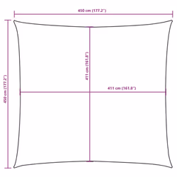vidaXL Sunshade Sail Oxford Fabric Square Patio Sun Shade Sunscreen Canopy - red, 4.5 x 4.5 m - Additional view 9