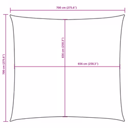 vidaXL Sunshade Sail Oxford Fabric Square Patio Sun Shade Sunscreen Canopy - red, 7 x 7 m