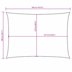 vidaXL Sunshade Sail Oxford Fabric Rectangular Patio Shade Sunscreen Canopy - red, 2 x 3.5 m - Additional view 9