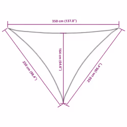 vidaXL Sunshade Sail Oxford Fabric Triangular Shade Sail Sunscreen Canopy - red, 2.5 x 2.5 x 3.5 m