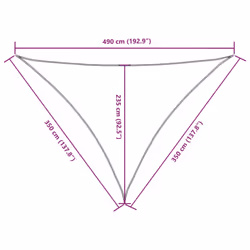 vidaXL Sunshade Sail Oxford Fabric Triangular Shade Sail Sunscreen Canopy - red, 3.5 x 3.5 x 4.9 m