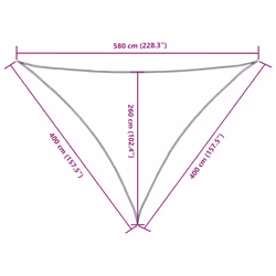 vidaXL Sunshade Sail Oxford Fabric Triangular Shade Sail Sunscreen Canopy - red, 4 x 4 x 5.8 m