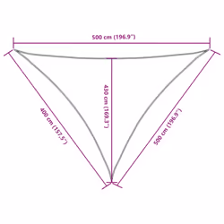 vidaXL Sunshade Sail Oxford Fabric Triangular Shade Sail Sunscreen Canopy - red, 4 x 5 x 5 m
