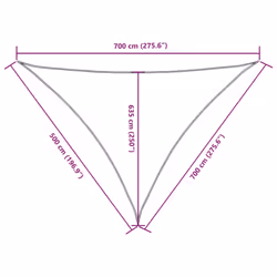 vidaXL Sunshade Sail Oxford Fabric Triangular Shade Sail Sunscreen Canopy - red, 5 x 7 x 7 m - Additional view 9