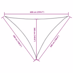 vidaXL Sunshade Sail Oxford Fabric Triangular Shade Sail Sunscreen Canopy - red, 5 x 5 x 6 m - Additional view 9