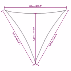 vidaXL Sunshade Sail Oxford Fabric Triangular Shade Sail Sunscreen Canopy - red, 6 x 6 x 6 m - Additional view 9