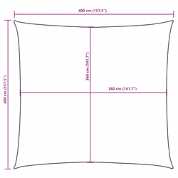 vidaXL Sunshade Sail Oxford Fabric Square Patio Sun Shade Sunscreen Canopy - orange, 4 x 4 m