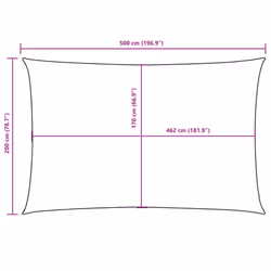 vidaXL Sunshade Sail Oxford Fabric Rectangular Patio Shade Sunscreen Canopy - orange, 2 x 5 m - Additional view 9